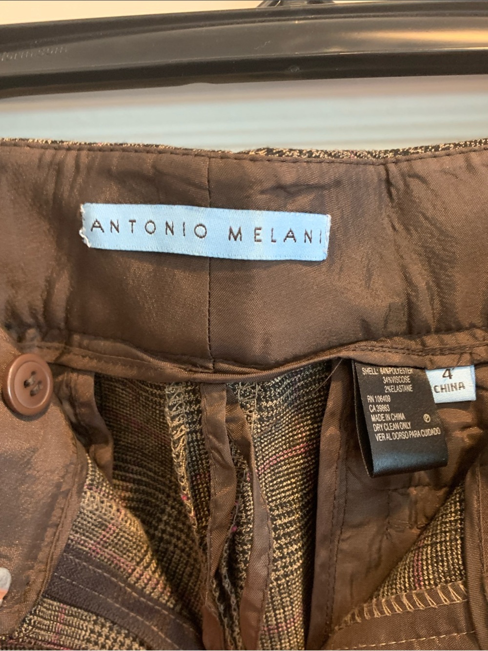 ANTONIO MELANI Brown/Gray Wide Leg Dress Pants